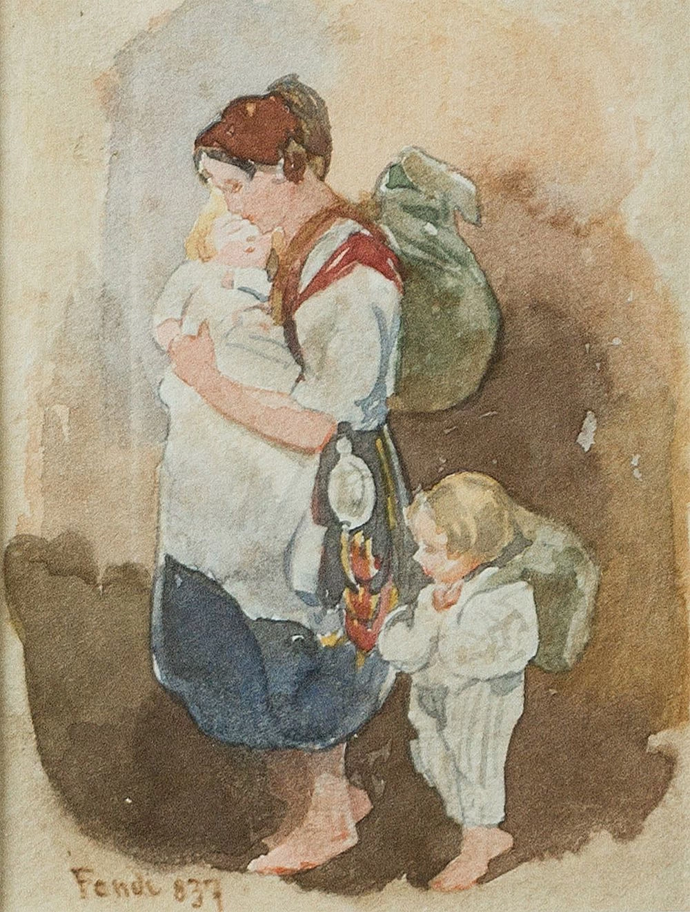 Madre con due figli